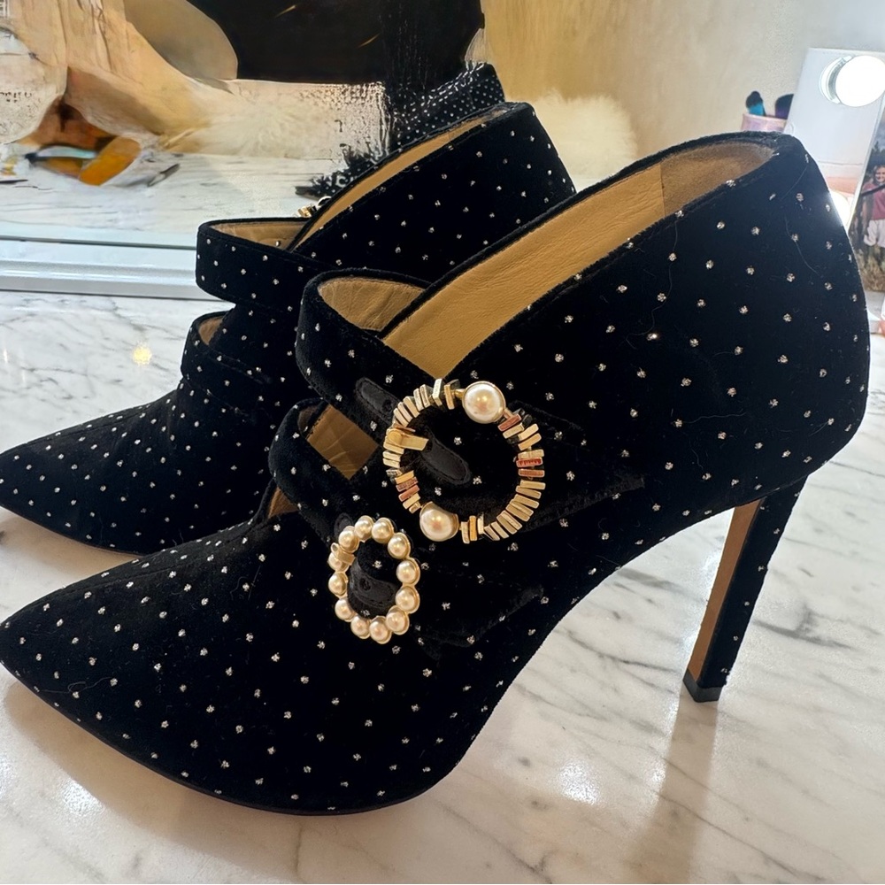Jimmy Choo Black Pearl-Embellished Heels